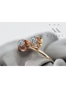 Vintažinis stilius Žiedas Žirkoniai Originalus 14k rožinio aukso vintage vrc266r